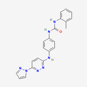 molecular formula C21H19N7O B4477637 N-(2-methylphenyl)-N'-(4-{[6-(1H-pyrazol-1-yl)-3-pyridazinyl]amino}phenyl)urea 