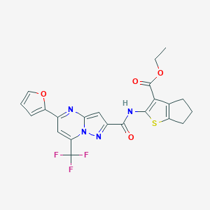ethyl 2-({[5-(2-furyl)-7-(trifluoromethyl)pyrazolo[1,5-a]pyrimidin-2-yl]carbonyl}amino)-5,6-dihydro-4H-cyclopenta[b]thiophene-3-carboxylate