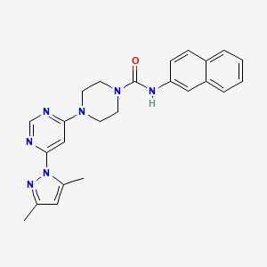 molecular formula C24H25N7O B4477650 4-[6-(3,5-dimethyl-1H-pyrazol-1-yl)-4-pyrimidinyl]-N-2-naphthyl-1-piperazinecarboxamide 