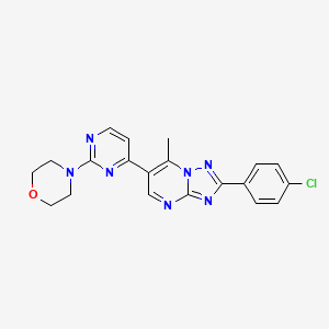 molecular formula C20H18ClN7O B4477654 4-{4-[2-(4-chlorophenyl)-7-methyl[1,2,4]triazolo[1,5-a]pyrimidin-6-yl]-2-pyrimidinyl}morpholine 