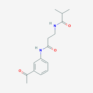 molecular formula C15H20N2O3 B4477667 N-(3-acetylphenyl)-N~3~-(2-methylpropanoyl)-beta-alaninamide 