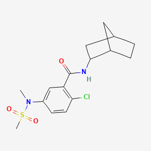 molecular formula C16H21ClN2O3S B4477691 N-bicyclo[2.2.1]hept-2-yl-2-chloro-5-[methyl(methylsulfonyl)amino]benzamide 