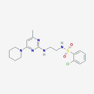 2-chloro-N-(2-{[4-methyl-6-(1-piperidinyl)-2-pyrimidinyl]amino}ethyl)benzenesulfonamide