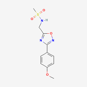 molecular formula C11H13N3O4S B4477712 N-{[3-(4-methoxyphenyl)-1,2,4-oxadiazol-5-yl]methyl}methanesulfonamide 