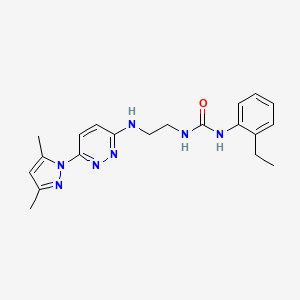 molecular formula C20H25N7O B4477715 N-(2-{[6-(3,5-dimethyl-1H-pyrazol-1-yl)-3-pyridazinyl]amino}ethyl)-N'-(2-ethylphenyl)urea 