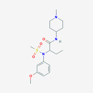 2-[(3-methoxyphenyl)(methylsulfonyl)amino]-N-(1-methyl-4-piperidinyl)butanamide