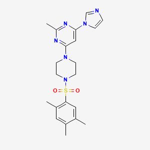 molecular formula C21H26N6O2S B4477725 4-(1H-imidazol-1-yl)-2-methyl-6-{4-[(2,4,5-trimethylphenyl)sulfonyl]-1-piperazinyl}pyrimidine 