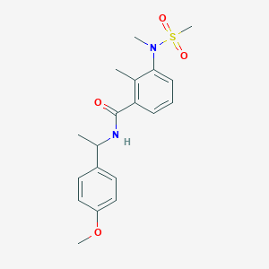 molecular formula C19H24N2O4S B4477737 N-[1-(4-METHOXYPHENYL)ETHYL]-2-METHYL-3-(N-METHYLMETHANESULFONAMIDO)BENZAMIDE 