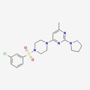 4-{4-[(3-chlorophenyl)sulfonyl]-1-piperazinyl}-6-methyl-2-(1-pyrrolidinyl)pyrimidine