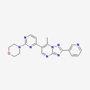 molecular formula C19H18N8O B4477773 4-{4-[7-Methyl-2-(3-pyridyl)[1,2,4]triazolo[1,5-a]pyrimidin-6-yl]-2-pyrimidinyl}morpholine 