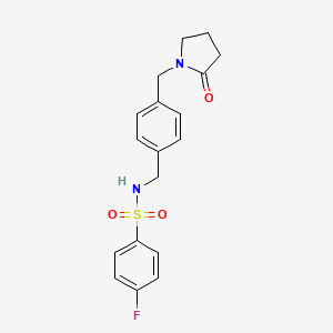 4-FLUORO-N-({4-[(2-OXOPYRROLIDIN-1-YL)METHYL]PHENYL}METHYL)BENZENE-1-SULFONAMIDE