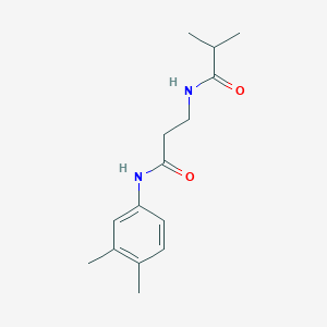 molecular formula C15H22N2O2 B4477798 N~1~-(3,4-dimethylphenyl)-N~3~-isobutyryl-beta-alaninamide 