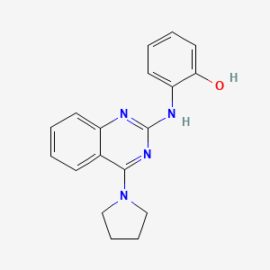 2-{[4-(1-pyrrolidinyl)-2-quinazolinyl]amino}phenol