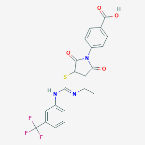 4-{3-[((Ethylamino){[3-(trifluoromethyl)phenyl]imino}methyl)sulfanyl]-2,5-dioxo-1-pyrrolidinyl}benzoic acid