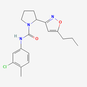 N-(3-chloro-4-methylphenyl)-2-(5-propyl-1,2-oxazol-3-yl)pyrrolidine-1-carboxamide