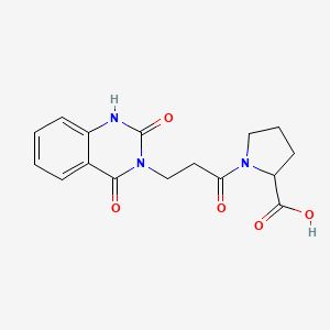 molecular formula C16H17N3O5 B4477872 1-[3-(2,4-dioxo-1,4-dihydro-3(2H)-quinazolinyl)propanoyl]proline 