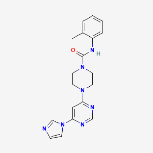 molecular formula C19H21N7O B4477875 4-[6-(1H-imidazol-1-yl)-4-pyrimidinyl]-N-(2-methylphenyl)-1-piperazinecarboxamide 