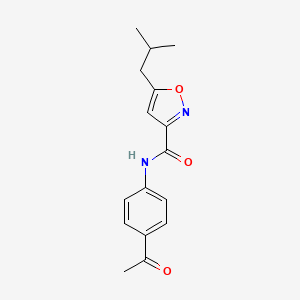 molecular formula C16H18N2O3 B4477886 N-(4-acetylphenyl)-5-isobutyl-3-isoxazolecarboxamide 