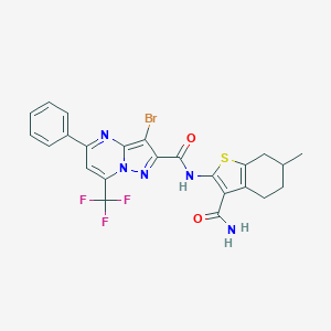 N-[3-(aminocarbonyl)-6-methyl-4,5,6,7-tetrahydro-1-benzothien-2-yl]-3-bromo-5-phenyl-7-(trifluoromethyl)pyrazolo[1,5-a]pyrimidine-2-carboxamide