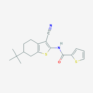 molecular formula C18H20N2OS2 B447794 N-(6-tert-butyl-3-cyano-4,5,6,7-tetrahydro-1-benzothiophen-2-yl)thiophene-2-carboxamide CAS No. 303135-81-1