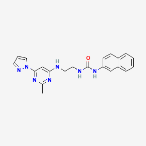 N-(2-{[2-methyl-6-(1H-pyrazol-1-yl)-4-pyrimidinyl]amino}ethyl)-N'-2-naphthylurea