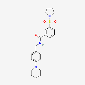 molecular formula C23H29N3O3S B4477978 N-{[4-(PIPERIDIN-1-YL)PHENYL]METHYL}-3-(PYRROLIDINE-1-SULFONYL)BENZAMIDE 