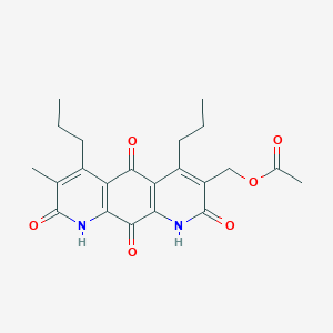 molecular formula C22H24N2O6 B044780 3-[(Acetyloxy)methyl]-7-methyl-4,6-dipropylpyrido[3,2-g]quinoline-2,5,8,10(1H,9H)-tetrone CAS No. 119623-95-9