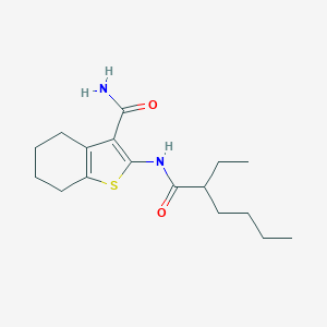 molecular formula C17H26N2O2S B447801 2-[(2-Ethylhexanoyl)amino]-4,5,6,7-tetrahydro-1-benzothiophene-3-carboxamide 