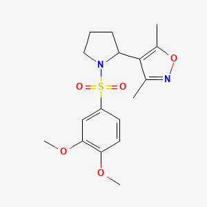 molecular formula C17H22N2O5S B4478015 4-[1-(3,4-Dimethoxybenzenesulfonyl)pyrrolidin-2-YL]-3,5-dimethyl-1,2-oxazole 