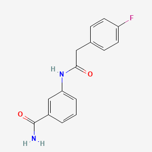 molecular formula C15H13FN2O2 B4478027 3-{[(4-fluorophenyl)acetyl]amino}benzamide 