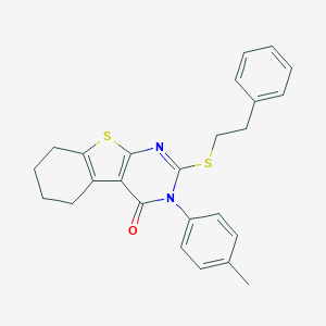 3-(4-methylphenyl)-2-[(2-phenylethyl)sulfanyl]-5,6,7,8-tetrahydro[1]benzothieno[2,3-d]pyrimidin-4(3H)-one