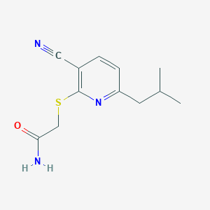 molecular formula C12H15N3OS B447807 2-[(3-Cyano-6-isobutyl-2-pyridyl)thio]acetamide CAS No. 352219-49-9