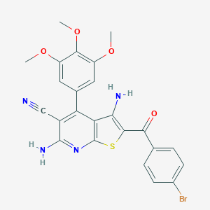 molecular formula C24H19BrN4O4S B447810 3,6-Diamino-2-(4-bromobenzoyl)-4-(3,4,5-trimethoxyphenyl)thieno[2,3-b]pyridine-5-carbonitrile CAS No. 316360-16-4