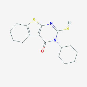 molecular formula C16H20N2OS2 B447812 3-Cyclohexyl-2-sulfanyl-5,6,7,8-tetrahydro[1]benzothieno[2,3-d]pyrimidin-4(3H)-one CAS No. 331964-40-0