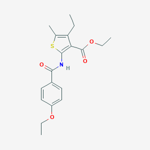 molecular formula C19H23NO4S B447813 Ethyl 2-[(4-ethoxybenzoyl)amino]-4-ethyl-5-methyl-3-thiophenecarboxylate 