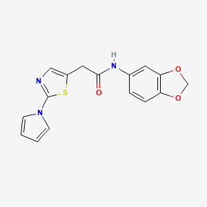 N-(1,3-benzodioxol-5-yl)-2-[2-(1H-pyrrol-1-yl)-1,3-thiazol-5-yl]acetamide