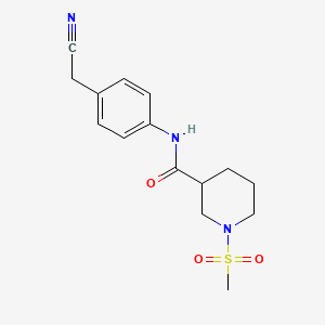 molecular formula C15H19N3O3S B4478191 N-[4-(cyanomethyl)phenyl]-1-(methylsulfonyl)-3-piperidinecarboxamide 