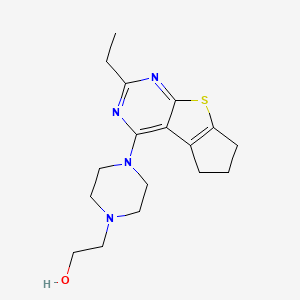 molecular formula C17H24N4OS B4478207 2-[4-(2-ethyl-6,7-dihydro-5H-cyclopenta[4,5]thieno[2,3-d]pyrimidin-4-yl)-1-piperazinyl]ethanol 