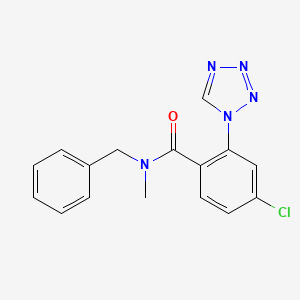 molecular formula C16H14ClN5O B4478237 N-benzyl-4-chloro-N-methyl-2-(1H-tetrazol-1-yl)benzamide 