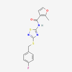 N-{3-[(4-fluorobenzyl)thio]-1,2,4-thiadiazol-5-yl}-2-methyl-3-furamide