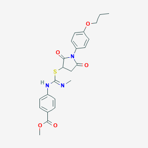 Methyl 4-{[{[2,5-dioxo-1-(4-propoxyphenyl)-3-pyrrolidinyl]sulfanyl}(methylamino)methylene]amino}benzoate