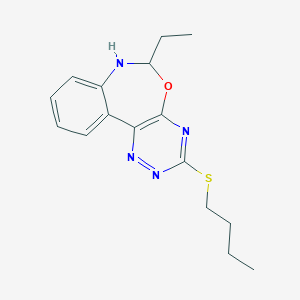 molecular formula C16H20N4OS B447829 3-(Butylsulfanyl)-6-ethyl-6,7-dihydro[1,2,4]triazino[5,6-d][3,1]benzoxazepine 