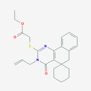 ethyl 2-(4-oxo-3-prop-2-enylspiro[6H-benzo[h]quinazoline-5,1'-cyclohexane]-2-yl)sulfanylacetate