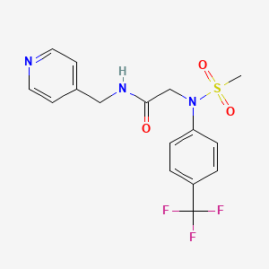 molecular formula C16H16F3N3O3S B4478302 N~2~-(methylsulfonyl)-N~1~-(4-pyridinylmethyl)-N~2~-[4-(trifluoromethyl)phenyl]glycinamide 