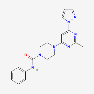 4-[2-methyl-6-(1H-pyrazol-1-yl)-4-pyrimidinyl]-N-phenyl-1-piperazinecarboxamide