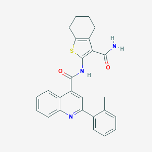 molecular formula C26H23N3O2S B447833 N-(3-carbamoyl-4,5,6,7-tetrahydro-1-benzothiophen-2-yl)-2-(2-methylphenyl)quinoline-4-carboxamide 