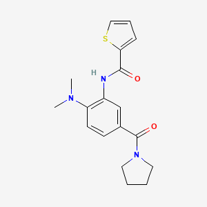 molecular formula C18H21N3O2S B4478341 N-[2-(dimethylamino)-5-(1-pyrrolidinylcarbonyl)phenyl]-2-thiophenecarboxamide 