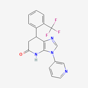 molecular formula C18H13F3N4O B4478359 3-(3-pyridinyl)-7-[2-(trifluoromethyl)phenyl]-3,4,6,7-tetrahydro-5H-imidazo[4,5-b]pyridin-5-one 