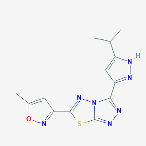 3-(3-isopropyl-1H-pyrazol-5-yl)-6-(5-methyl-3-isoxazolyl)[1,2,4]triazolo[3,4-b][1,3,4]thiadiazole