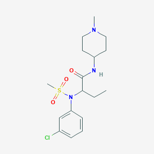 2-[N-(3-CHLOROPHENYL)METHANESULFONAMIDO]-N-(1-METHYLPIPERIDIN-4-YL)BUTANAMIDE